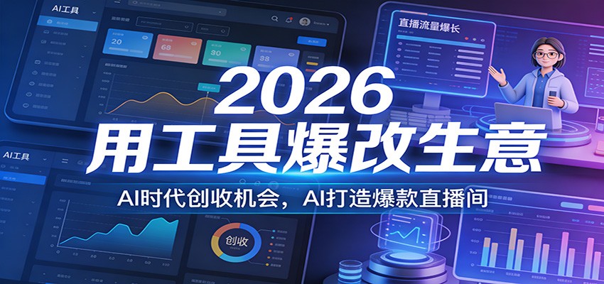 2026用工具爆改生意，AI时代创收机会，AI打造爆款直播间-网创阁