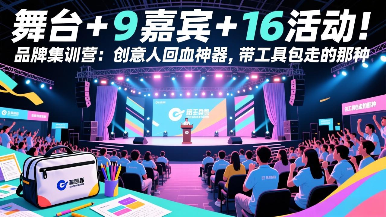舞台 + 9 嘉宾 + 16 活动！品牌集训营：创意人回血神器，带工具包走的那种-网创阁