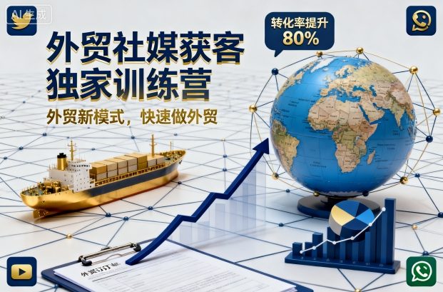 外贸社媒获客独家训练营，外贸新模式，快速做外贸(更新26年2月)-网创阁